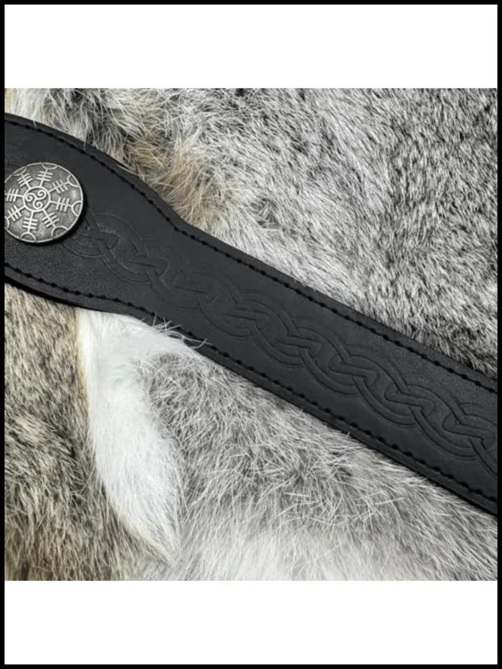 Medieval Embossed Faux Leather Headband Adjustable Renaissance Cosplay